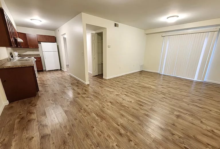 2 bedroom living room dining room kitchen