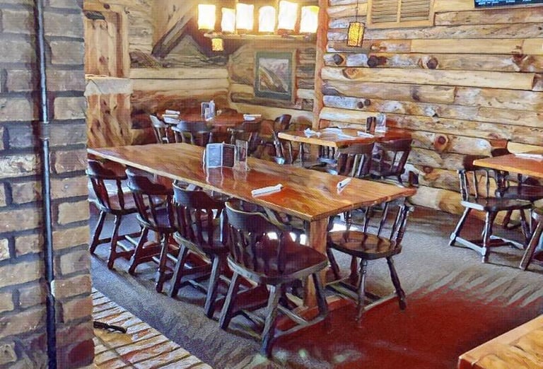 Watercolor graphic of 501 Tavern dining area - restaurant bar in Hudson, WI