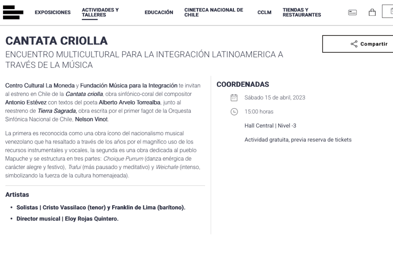 Eloy Rojas Quintero dirige concierto sinfónico coral en el Centro Cultural La Moneda