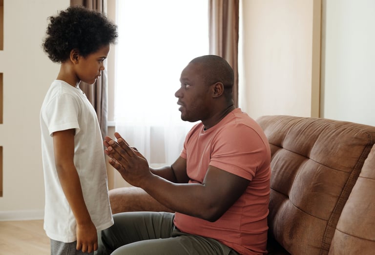 discussion sérieuse entre père et fils