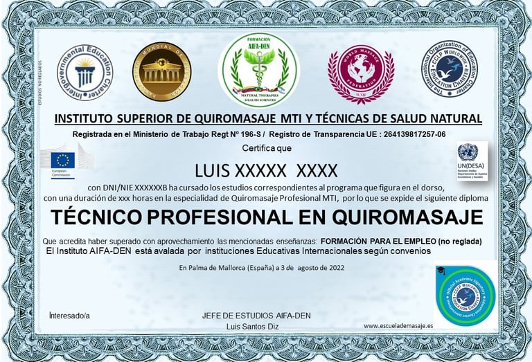 Diploma quiromasaje