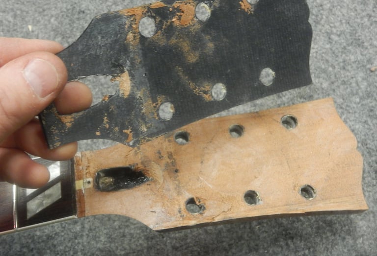 guitar repair - headstock repair