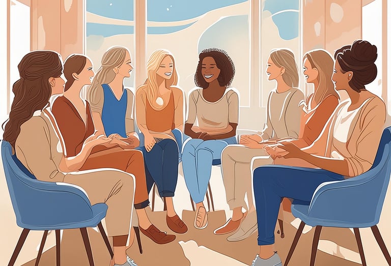 groupe de parole avec 8 femmes assises en cercle