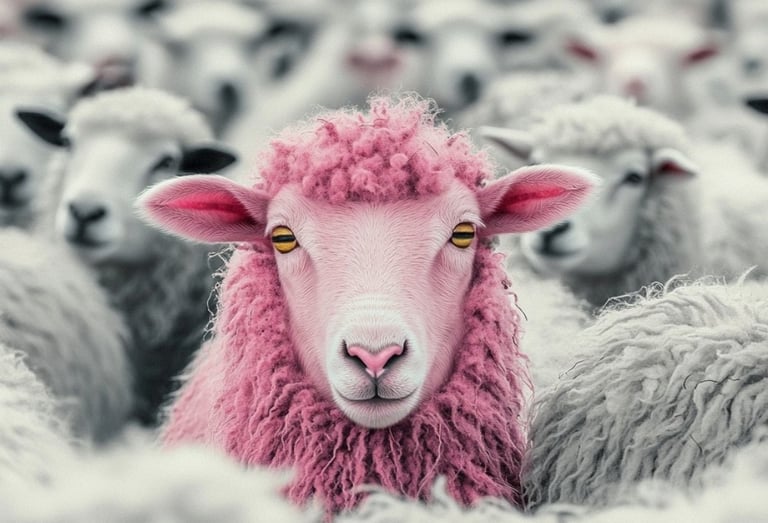 de mouton noir à mouton rose