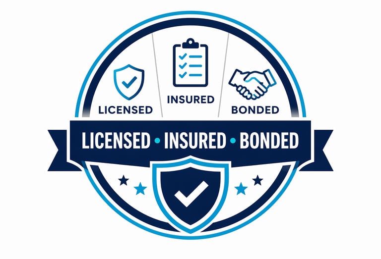 Licensed, insured, bonded