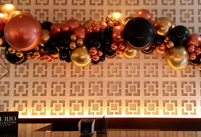 balloons garland for Hilton hotel London