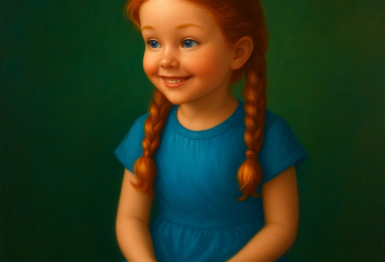 an image of a little girl with red hair and a braid braid