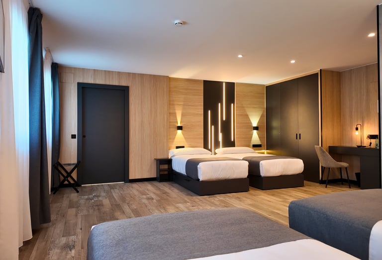 Habitación familiar del Hotel Focus en el Pas de la Casa, Andorra. En los Pirineos