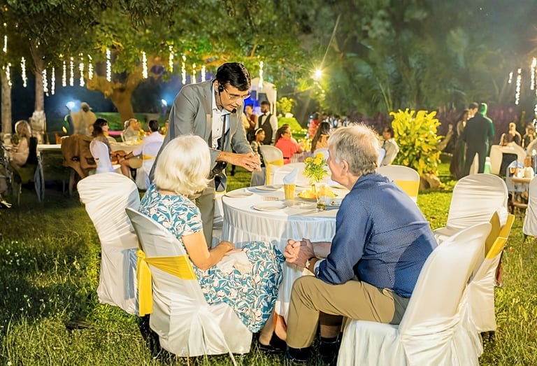 Performing magic show for wedding event