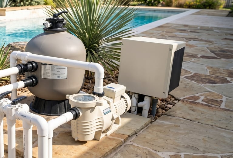 Seasonal pool equipment check for pool opening and closing in Round Rock TX