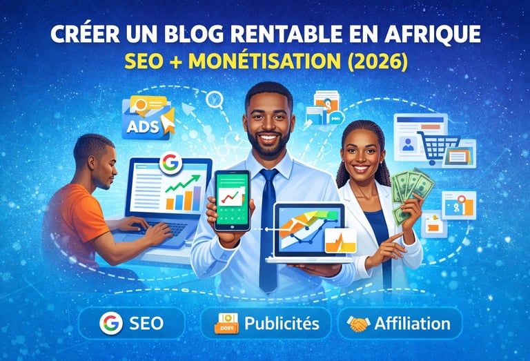 Créer un blog rentable en Afrique 2026  SEO, trafic Google et monétisation (publicités, affiliation,
