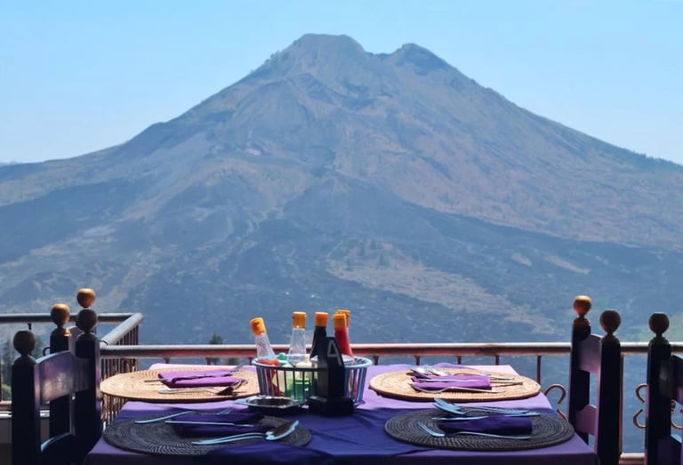 Lunch with view of Mt. Batur Crater Kintamani Bali