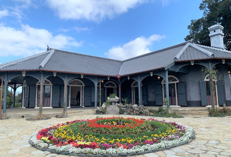 Glover Garden in Nagasaki, the former residence of Thomas Blake Glover and a historic site represent