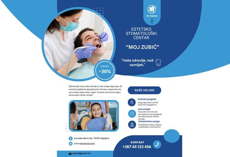 a flyer for a dental clinic