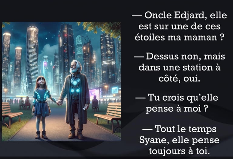 Article 1, dialogue entre Syane et son oncle Edjard.