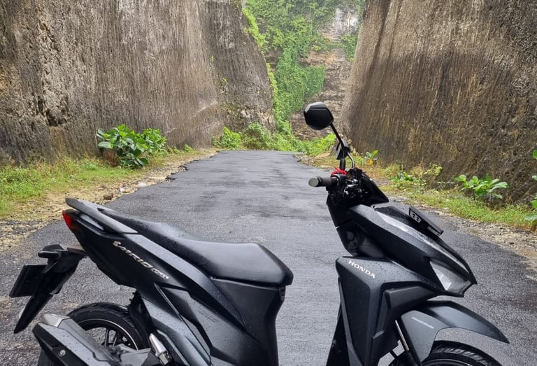 bike with cliff view