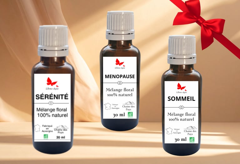 Flacon ménopause, sommeil, sérénité, L'Âme-Agie.