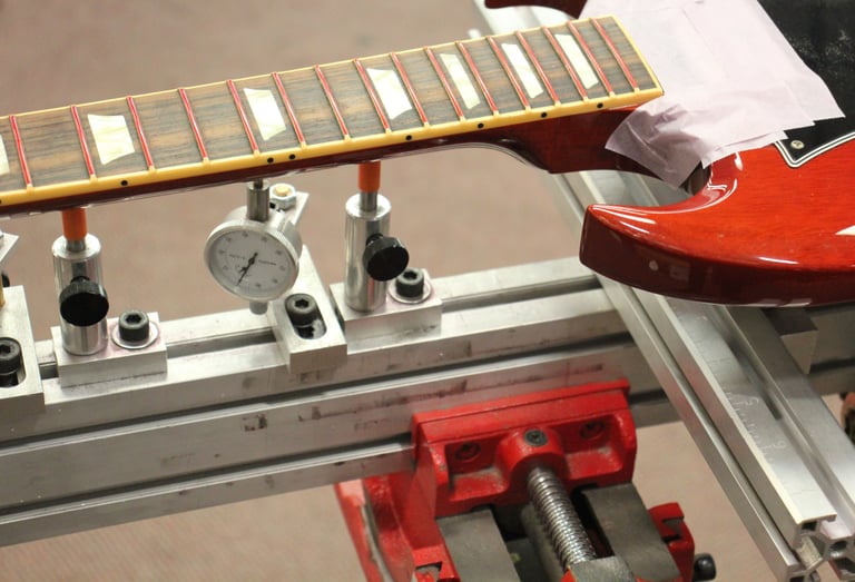 guitar repair -fret level crown & polish