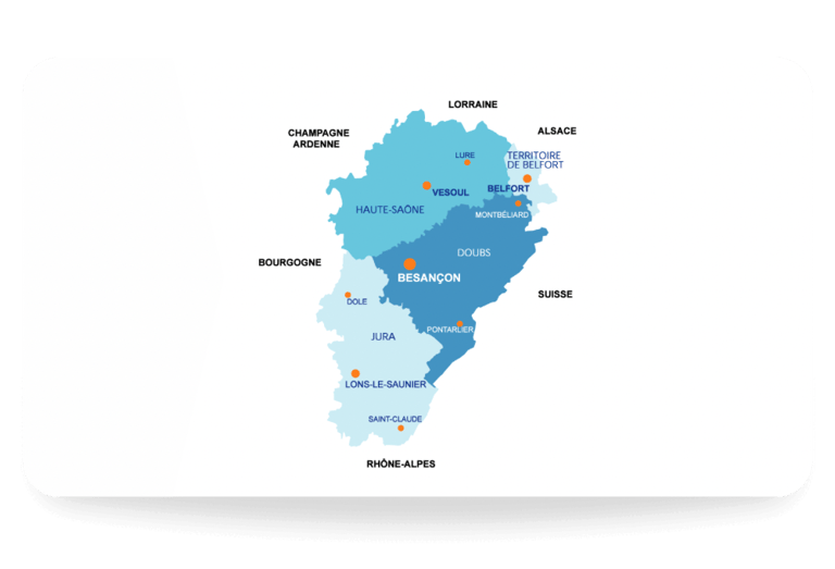 Carte Franche-Comté Besançon VTC