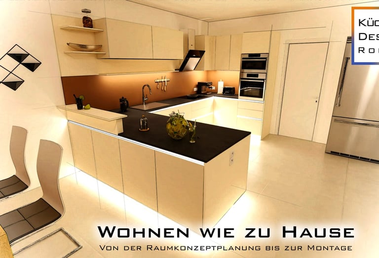 a kitchen with a large island and a kitchen