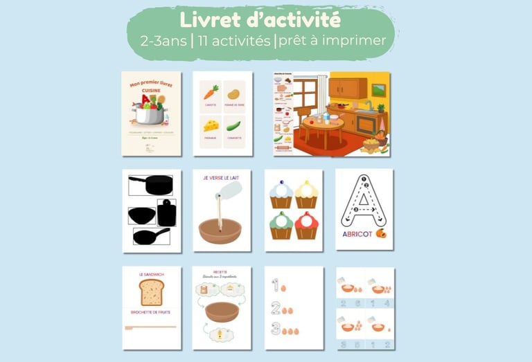 livret d'activités cuisine 