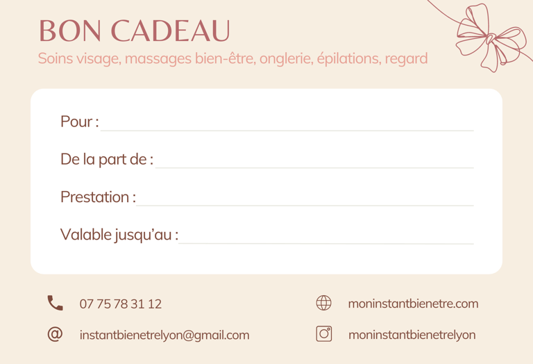 Mon Instant Bien-Etre Esthéticienne à Domicile Bon Cadeau Bien-Etre Lyon Villeurbanne