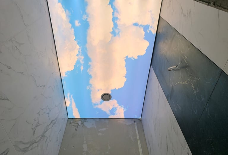 įtempiamos lubos dangus