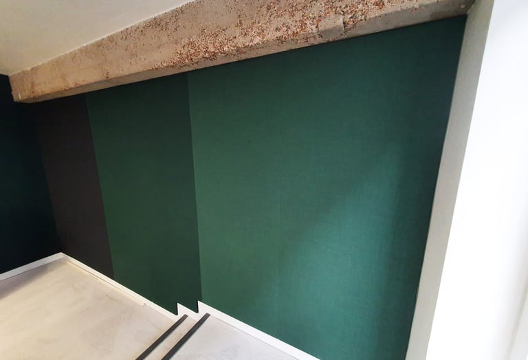 Akustinės audinio įtempimo sistemos DECOSONA su spaudiniu ir be spaudinio