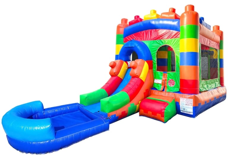 Buildong Block Combo with Slide, Basketball Hoop & Pool. Bookings 832-216-8423