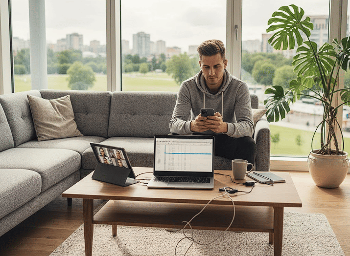 Person working from home using legit methods to make money online in 2025.