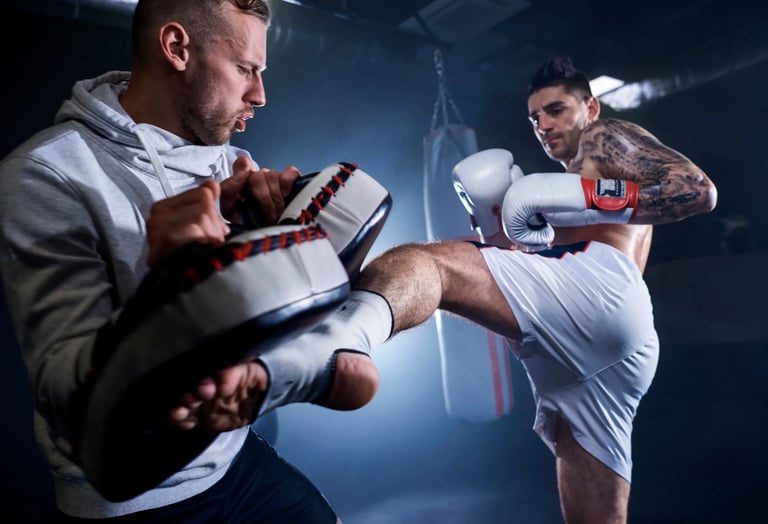 Kickboxing pad work