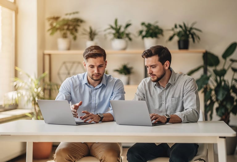 Équipe agence web ValoraWeb Fribourg travaillant sur un projet de site internet
