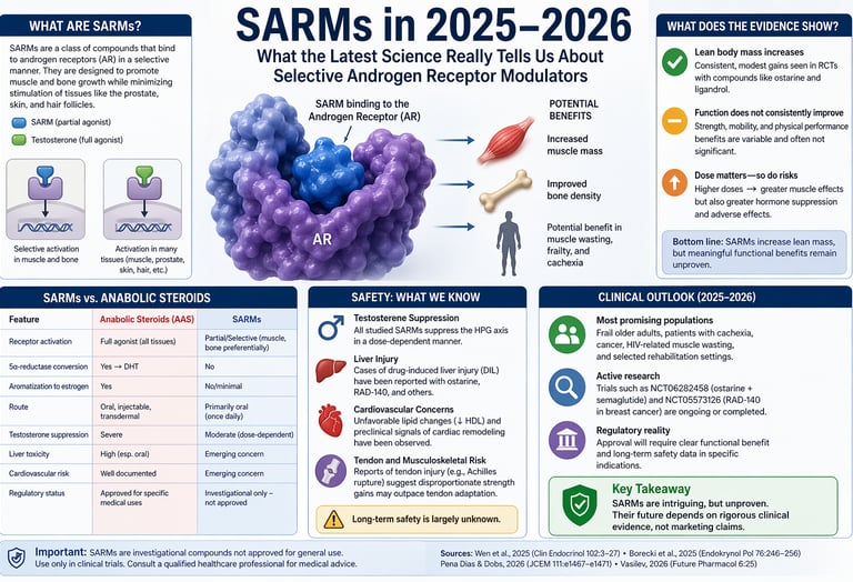 SARMs vs Steroids: Are They Really Safer? Benefits, Risks, and Clinical Evidence