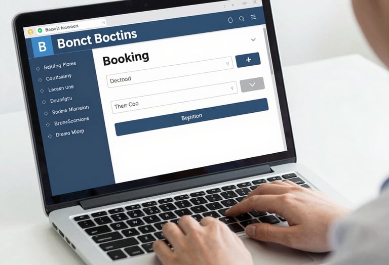 A user browsing the kurnooldoctors website on a laptop at home.