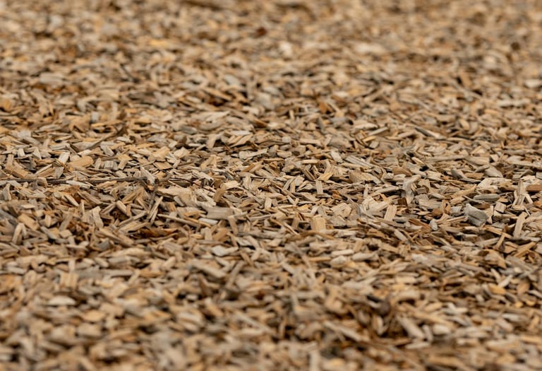 mulch with a light color