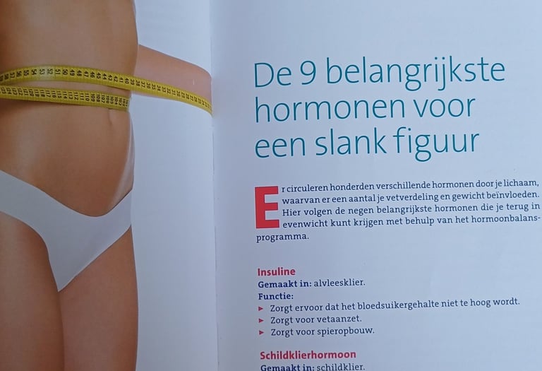 vrouw met een meetlint om , afslanken, hormonen voor een slank figuur