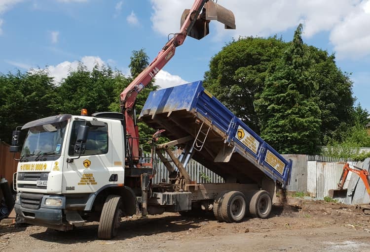CMR Grab and Digger Hire company grab lorry working across Oldbury