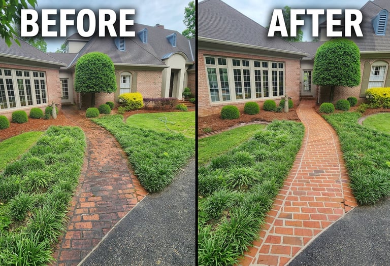 Brick cleaning before and after pressure washing Cullman, AL