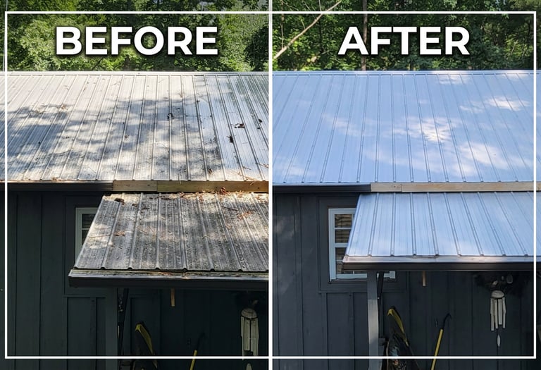 Roof cleaning before and after soft wash Crane Hill, AL