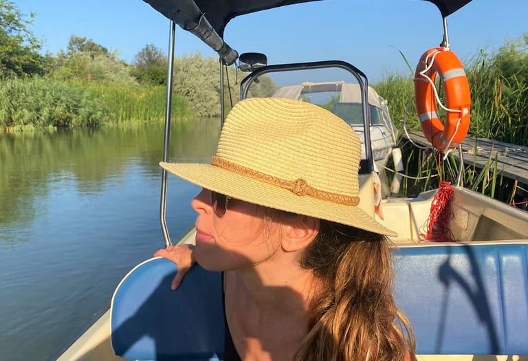 tourist in danube delta