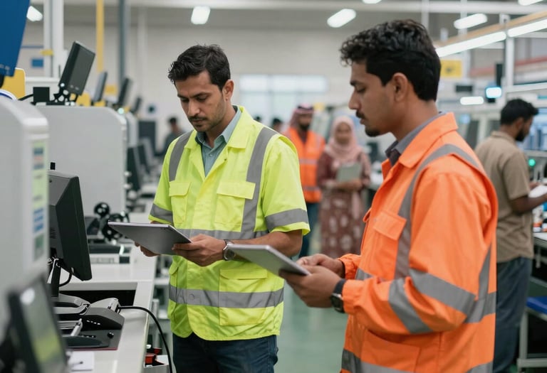 A diverse group of smiling professionals shaking hands in a modern office setting, symbolizing global workforce connections.