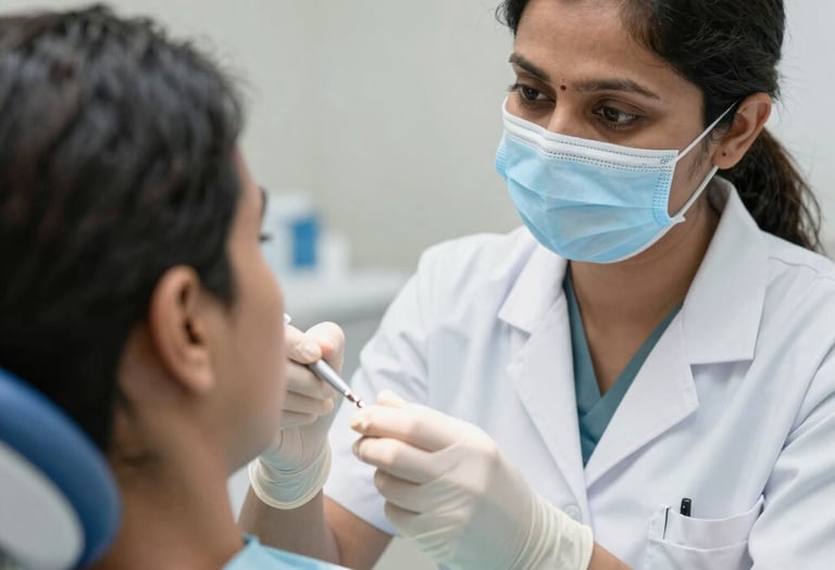 A caring doctor consulting with a patient in a bright, modern hospital room.