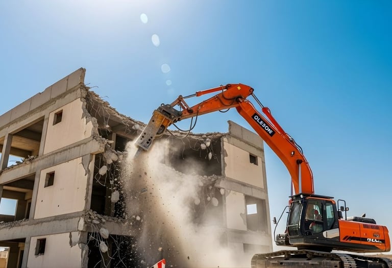 هدم المباني في الدمام