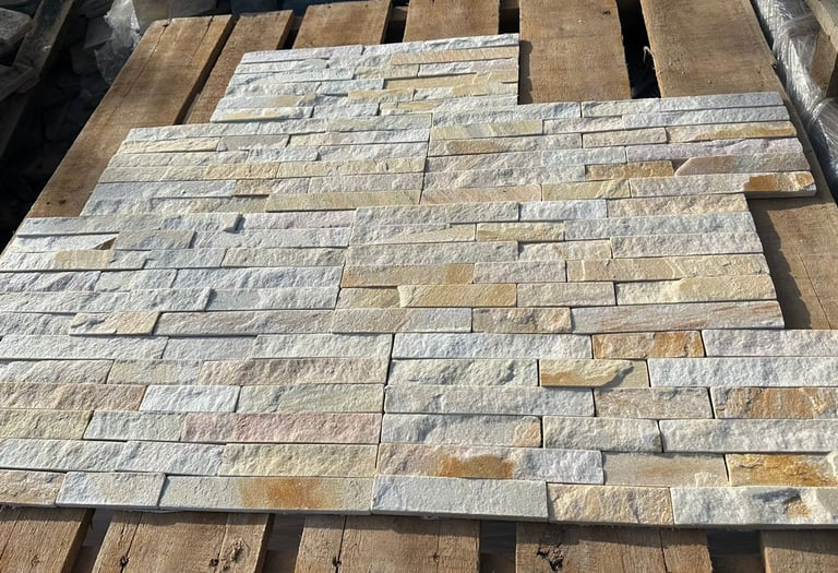 pedra são tomé filete amarelo em placas ou solto, fácil instalar, direto da fábrica jazida própria