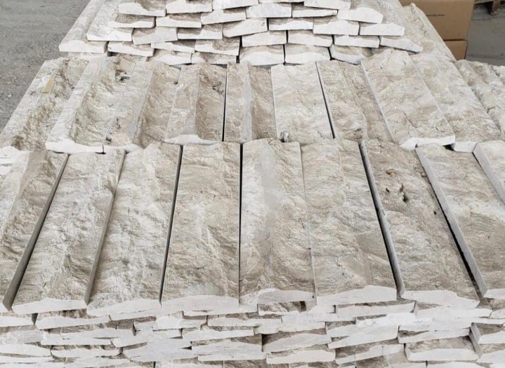 pedra travertino rockface em palete direto da fábrica melhor preço, para parede interna e externa