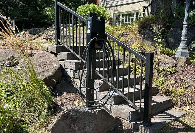 Installation d'une borne de recharge pour voiture électrique.