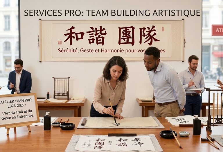 Ateliers animations peinture calligraphie chinoise pour entreprises et événements artistiques