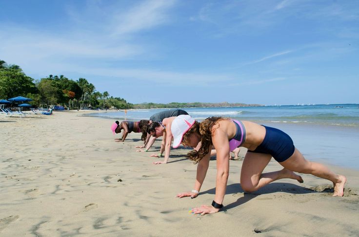 fitness retreat session on the beach in south africa