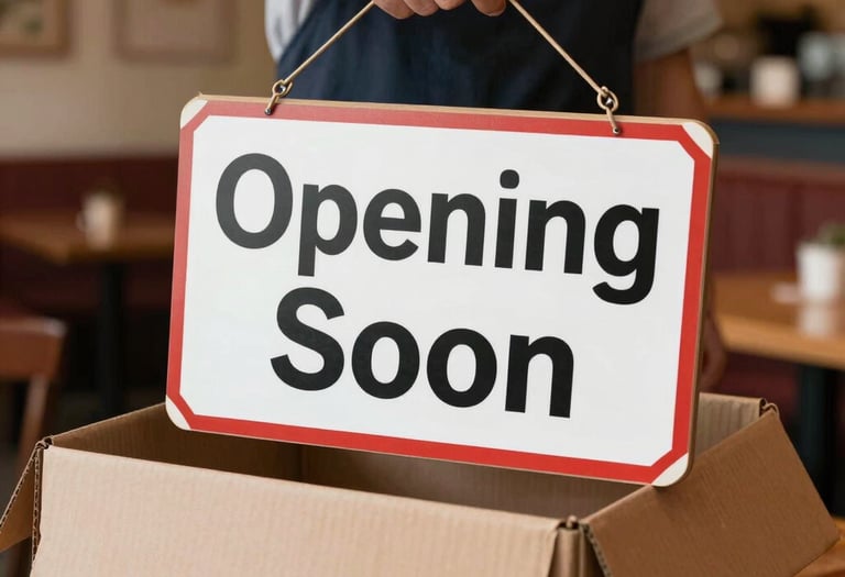 the sign should say-opening soon
