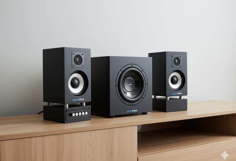 2.1 Bookshelf Speakers Front Elegant Look